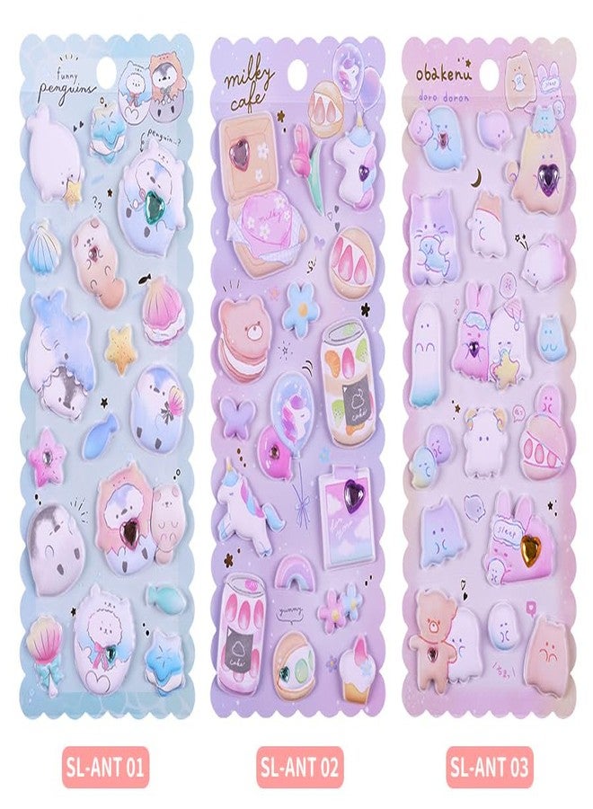 NVF Kawaii Café 3D Puffy Stickers Set - Cute Animals, Dessert & Milk Tea Stickers for Journaling, Scrapbooking, Planner Decoration, School Projects & DIY Crafts - Image 5